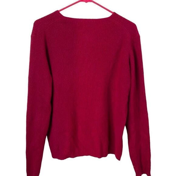 A. Giannetti Red 100% Cashmere V Neck Sweater Size L/XL - Picture 8 of 10